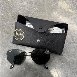 Ray-Ban Black polarized black Hexagonal Sunglasses